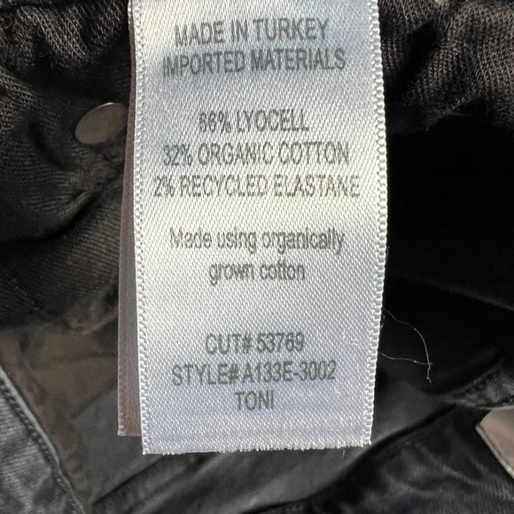 AGOLDE Jean Women's 27x26* Toni Mid Rise Straight Crop Black Faded Denim Tag 26 - Picture 7 of 16